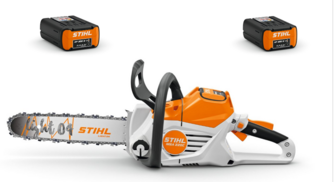 Stihl MSA 220 C-B Akkusaha setti kahdella akulla. AP 300 S akku x 1,  AP 200 akku x 1 sekä AL 301 pikalaturi