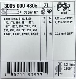 STIHL Terälaippa 3/8"P 1,3mm 12"/30cm LIGHT 01/04, 3005 000 4805