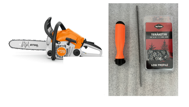 PARAS MÖKKISAHA STIHL MS 162.  KAUPANPÄÄLLE VARAKETJU, VIILA SEKÄ VIILANPÄÄ EDUN ARVO 17,50€ 